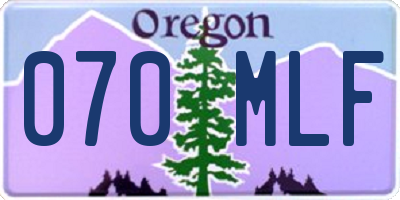 OR license plate 070MLF