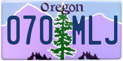 OR license plate 070MLJ
