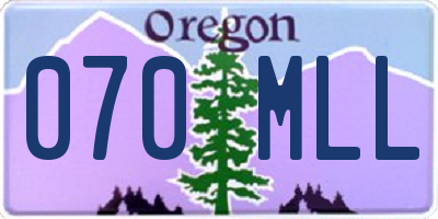 OR license plate 070MLL