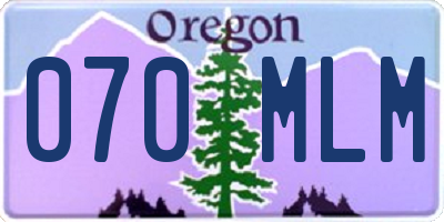 OR license plate 070MLM
