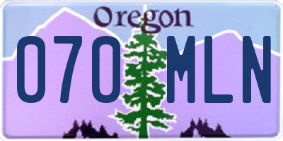 OR license plate 070MLN