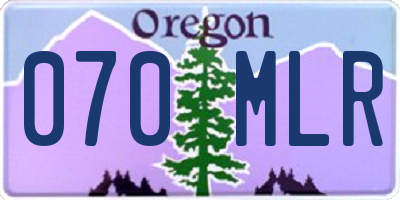 OR license plate 070MLR