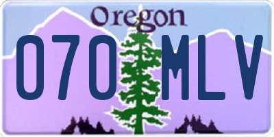OR license plate 070MLV