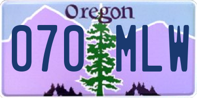 OR license plate 070MLW