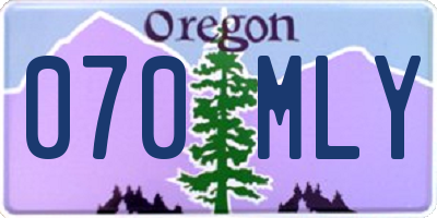 OR license plate 070MLY