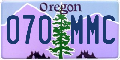 OR license plate 070MMC