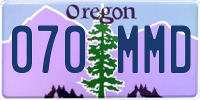 OR license plate 070MMD