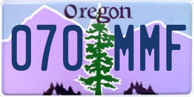 OR license plate 070MMF