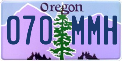 OR license plate 070MMH