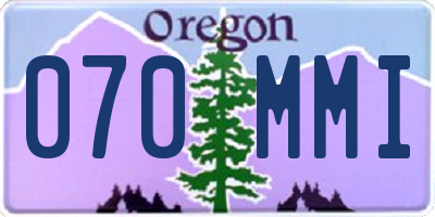 OR license plate 070MMI