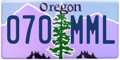 OR license plate 070MML