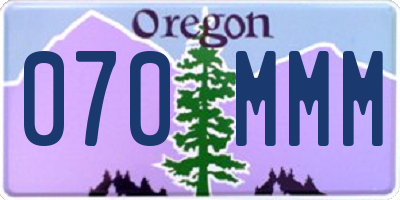 OR license plate 070MMM