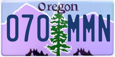 OR license plate 070MMN