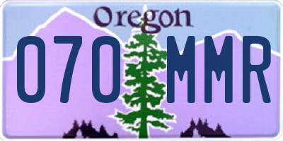 OR license plate 070MMR