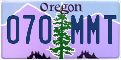 OR license plate 070MMT