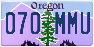 OR license plate 070MMU