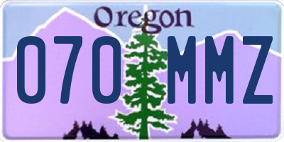 OR license plate 070MMZ