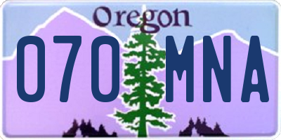 OR license plate 070MNA