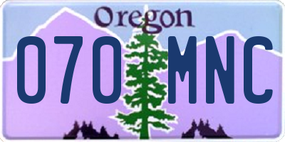 OR license plate 070MNC