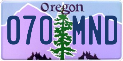 OR license plate 070MND