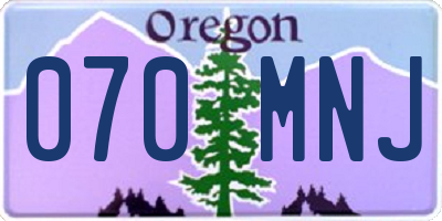 OR license plate 070MNJ