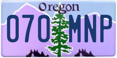 OR license plate 070MNP