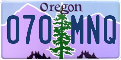 OR license plate 070MNQ