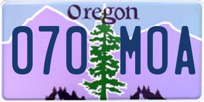 OR license plate 070MOA