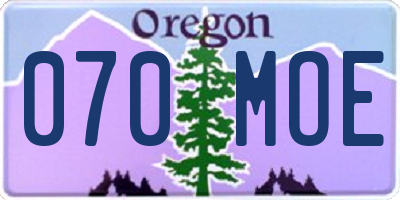 OR license plate 070MOE