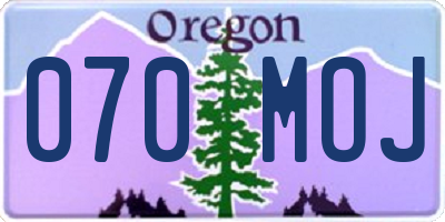 OR license plate 070MOJ