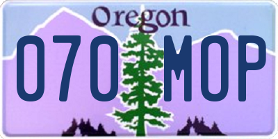 OR license plate 070MOP