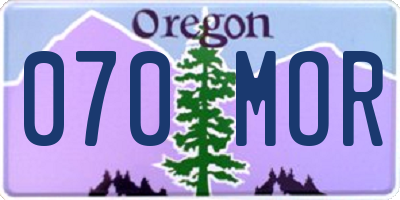 OR license plate 070MOR