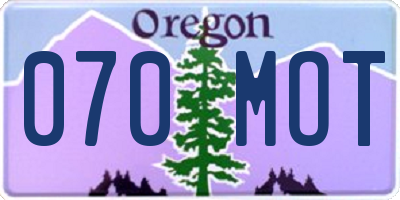 OR license plate 070MOT