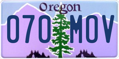 OR license plate 070MOV