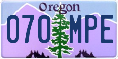 OR license plate 070MPE