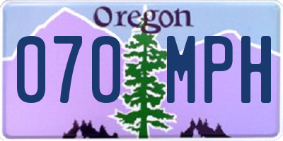 OR license plate 070MPH