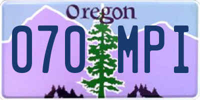 OR license plate 070MPI
