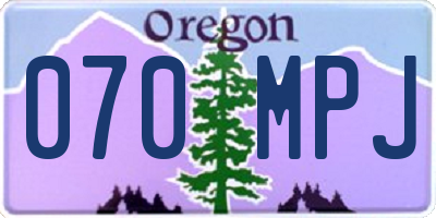 OR license plate 070MPJ