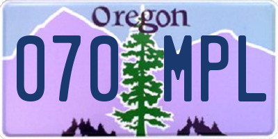 OR license plate 070MPL