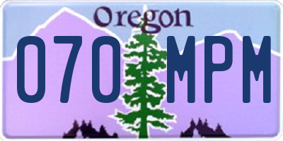 OR license plate 070MPM