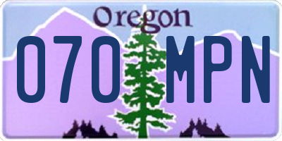 OR license plate 070MPN