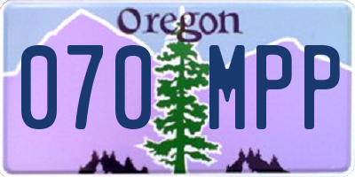 OR license plate 070MPP