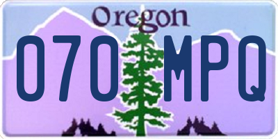 OR license plate 070MPQ
