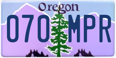 OR license plate 070MPR