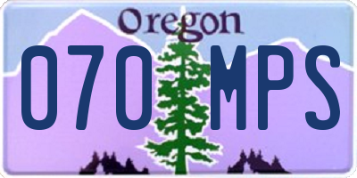 OR license plate 070MPS