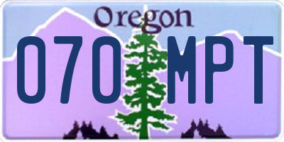 OR license plate 070MPT