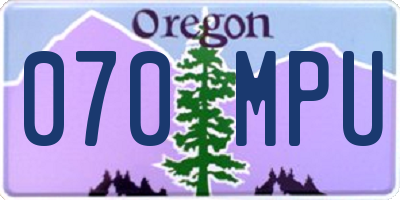 OR license plate 070MPU