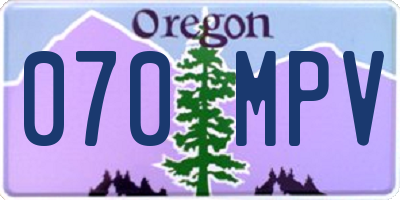OR license plate 070MPV
