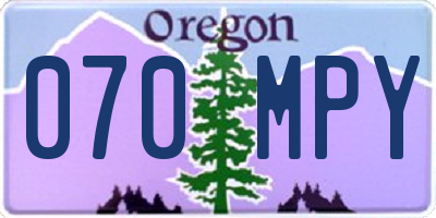 OR license plate 070MPY