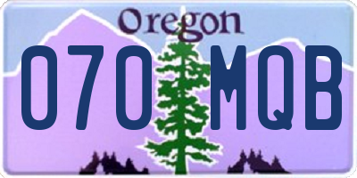 OR license plate 070MQB